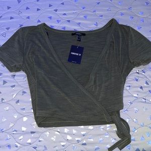 Olive green crop top